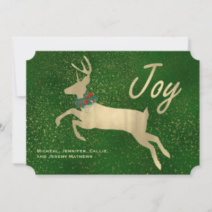 Golden Deer Joy Weihnachtskarte Feiertagskarte