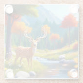 Golden Deer Stehend im Wald-987679 Glasuntersetzer (Rückseite)