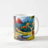 Golden Deer Stehend im Wald-987679 Kaffeetasse (VorderseiteRechts)