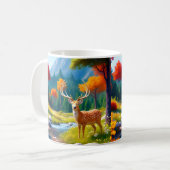 Golden Deer Stehend im Wald-987679 Kaffeetasse (Vorderseite Links)