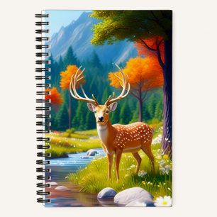 Golden Deer Stehend im Wald-987679 Notizblock