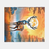 Golden Deer Twilight Peak Fleecedecke (Vorderseite (Horizontal))