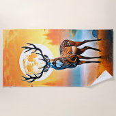 Golden Deer Twilight Peak Strandtuch (Vorderseite)