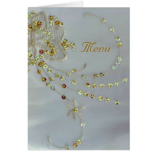 Golden Deko Wedding Menu Card (Vorne)