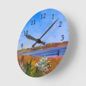 Golden Delaware River Runde Wanduhr (Winkel)