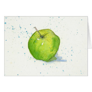 Golden Delicious Green Apple Wasserfarbe Malerei