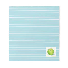 Golden Delicious Green Apple Watercolor Blau Linde Notizblock