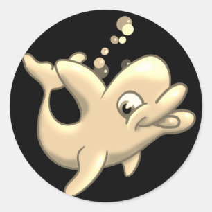 Golden Delphin Classic Round Sticker
