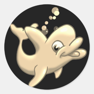 Golden Delphin Classic Round Sticker
