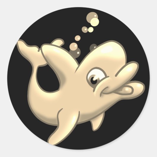 Golden Delphin Classic Round Sticker (Vorderseite)
