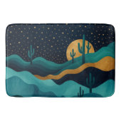 Golden Desert Nightscape - Abstrakte Kakteen Art Badematte (Vorderseite)