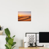 Golden Desert Sand Dunes Sunset Horizon Poster (Heimbüro)