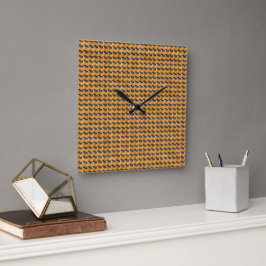 Golden Desert Weave Abstractes Musterdesign 1308 Quadratische Wanduhr