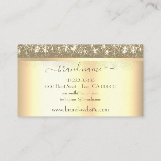 Golden Design Gold Rain Event Planner Visitenkarte (Rückseite)