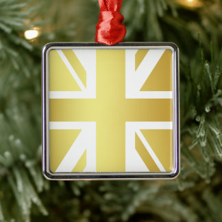 Golden Design Union Jack British Flag Ornament Aus Metall