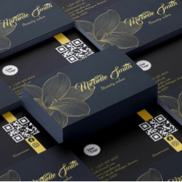 Golden Details Esthetiker Qr Code Social Media Visitenkarte