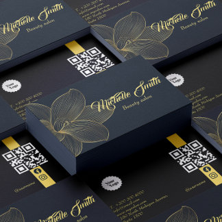 Golden Details Esthetiker Qr Code Social Media Visitenkarte