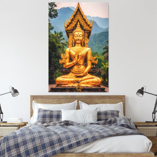 Golden Dhamma in the Northern Hills Leinwanddruck (Insitu (Schlafzimmer))