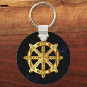 Golden Dharma Whebuddhismus und Hinduismus-Symbol Schlüsselanhänger (Vorderseite)