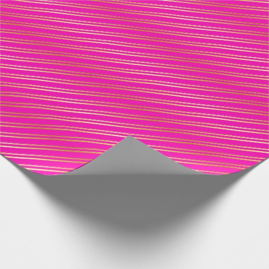 Golden Diagonal Streifen auf Rosa oder Ihre eigene Geschenkpapier (Ecke)