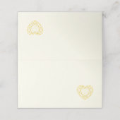 Golden diamant heart line art Platzkarten (Außenseite Aufgefaltet)