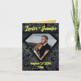 Golden Diamond Moderne Elegante Hochzeit nach Maß Ankündigung