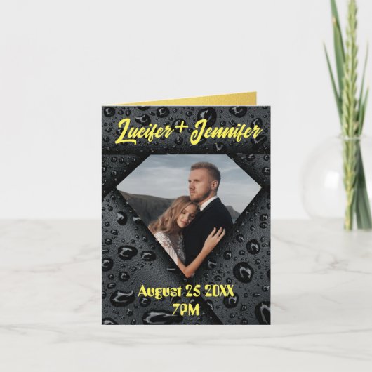 Golden Diamond Moderne Elegante Hochzeit nach Maß Ankündigung (Vorderseite)