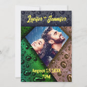 Golden Diamond Moderne Elegante Hochzeit nach Maß Einladung (Vorderseite)