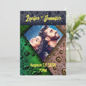 Golden Diamond Moderne Elegante Hochzeit nach Maß Einladung (Stehend Vorderseite)