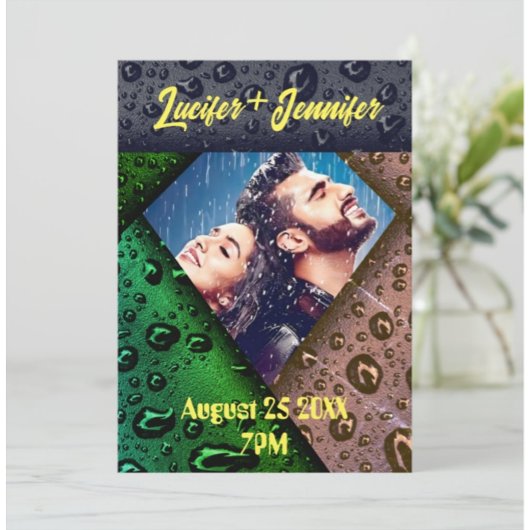 Golden Diamond Moderne Elegante Hochzeit nach Maß Einladung