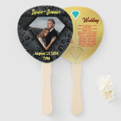 Golden Diamond Moderne Elegante Hochzeit nach Maß Fächer (Vorne und Hinten)