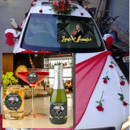 Golden Diamond Moderne Elegante Hochzeit nach Maß Runder Aufkleber