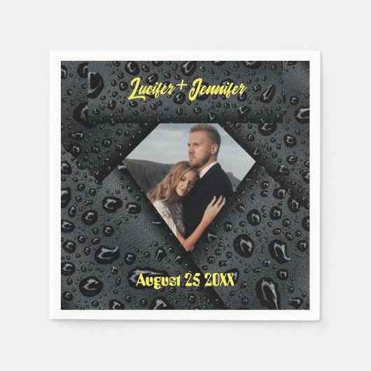 Golden Diamond Moderne Elegante Hochzeit nach Maß Serviette (Vorderseite)