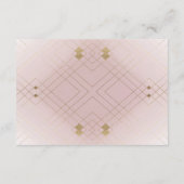 Golden Diamond Pink Geometric Deko Gatsby Wedding Begleitkarte (Rückseite)