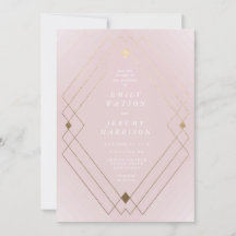 Golden Diamond Pink Geometric Deko Gatsby Wedding