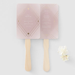 Golden Diamond Pink Geometric Deko Gatsby Wedding Fächer