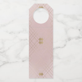 Golden Diamond Pink Geometric Deko Gatsby Wedding Flaschenanhänger