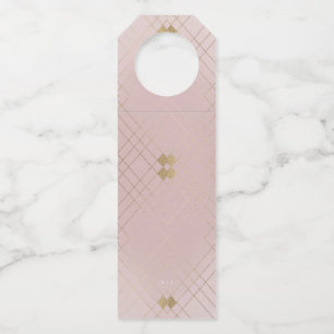 Golden Diamond Pink Geometric Deko Gatsby Wedding Flaschenanhänger