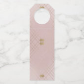 Golden Diamond Pink Geometric Deko Gatsby Wedding Flaschenanhänger (Rückseite)