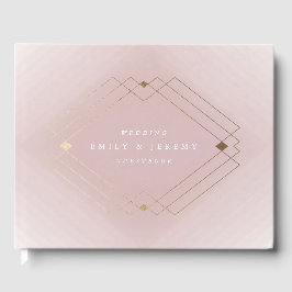 Golden Diamond Pink Geometric Deko Gatsby Wedding Gästebuch