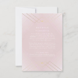Golden Diamond Pink Geometric Deko Gatsby Wedding RSVP Karte