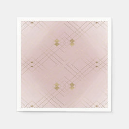 Golden Diamond Pink Geometric Deko Gatsby Wedding Serviette
