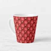 Golden Diamond Tufted Leather Luxury Red Latte Tas Milchtasse (Linke Ecke)