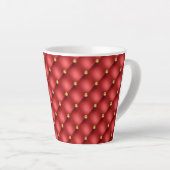 Golden Diamond Tufted Leather Luxury Red Latte Tas Milchtasse (Rechte Ecke)