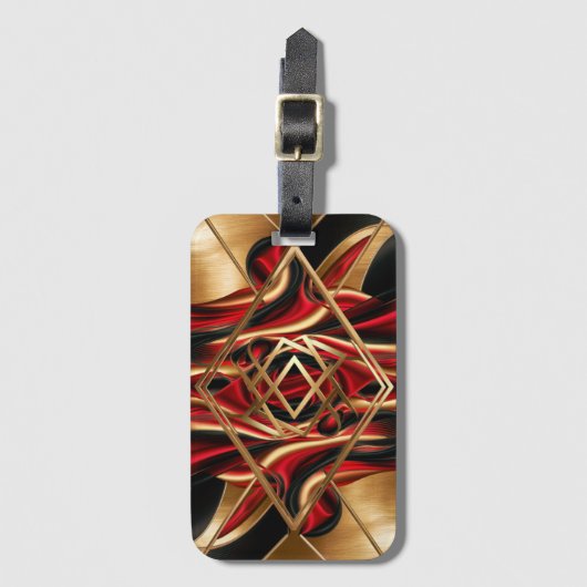 Golden Diamond Waves Gepäckanhänger (Vorderseite Vertikal)