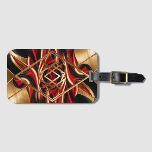 Golden Diamond Waves Gepäckanhänger (Vorderseite (Horizontal))