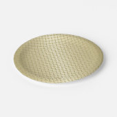 Golden Diamondplate Metal Look Pappteller (Schrägansicht)