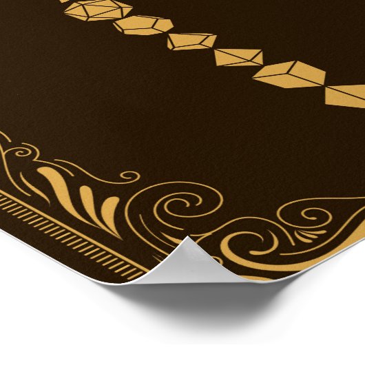 Golden Dice Sword Tabletop RPG Poster (Ecke)