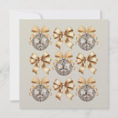 Golden Disco Ball & Bow Flat Card (Rückseite)