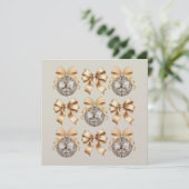 Golden Disco Ball & Bow Flat Card (Stehend Vorderseite)